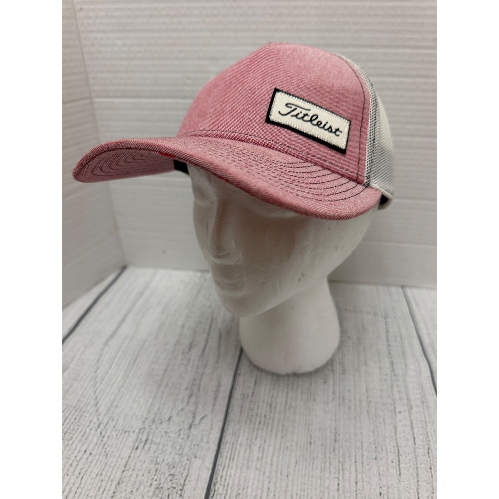 Titleist A-Flex Golf Hat Pink Heather White Mesh Trucker Cap S/M